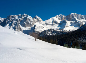 Fototapeta na wymiar mountains near Madonna di Campiglio