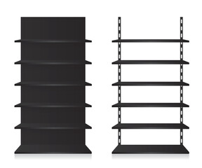 Empty shop shelves black
