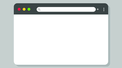 Simple web browser window on grey background