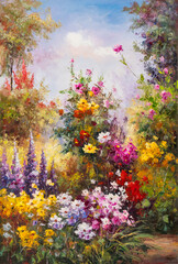 Obrazy  Kwiaty leśne. Obraz olejny