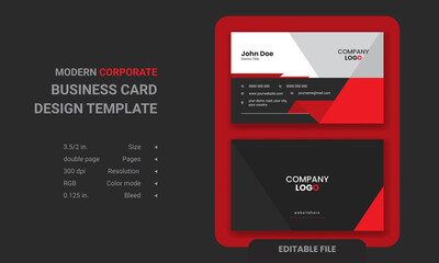 Red classic business card design, Corporate business card