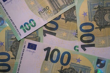 100 euro banknotes background