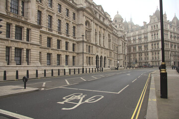 Empty streets of London, England, UK - 398721031