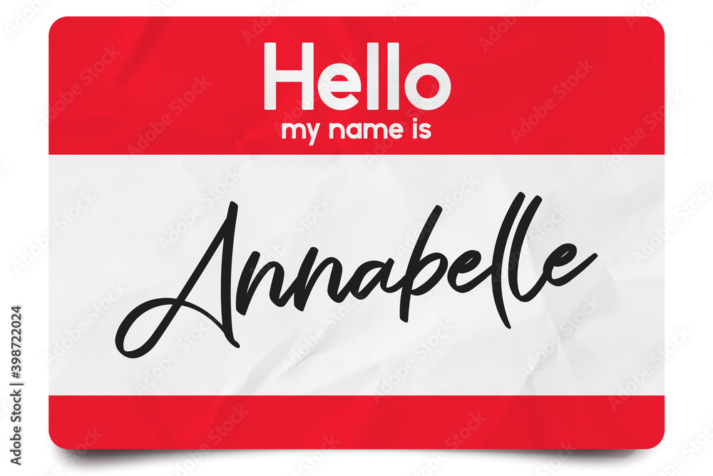 Wall mural Hello my name is Annabelle - Wall murals