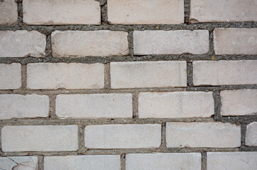 White brick wall background and texture.