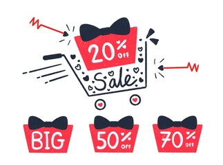 sale labels with hearts