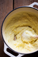 Mashed potatoes with butter and cream, nutmeg 