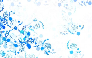 Light BLUE vector natural artwork with flowers, roses.
