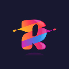 R letter logo with vibrant wave gradient shift.
