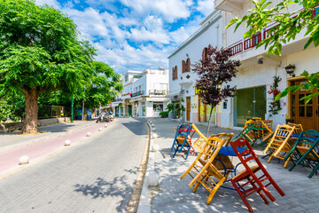 Beautiful street view in Kos Island. Kos Island is a popular tourist destination in Greece.