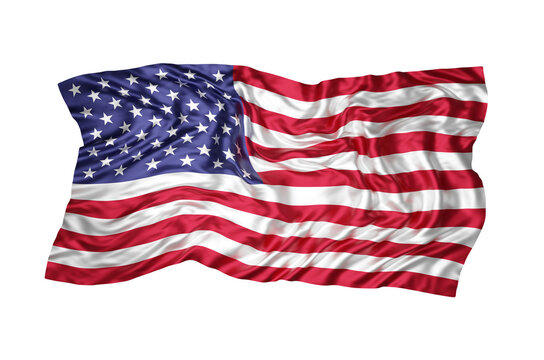 American Flag waving in the wind.3D illustration