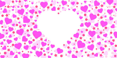 Heart love valentine pattern background with doted and stars