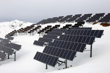 solar panels in the mountains. Alps.