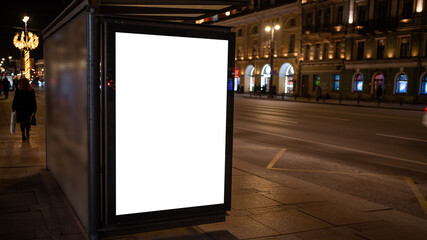 Advertising banner billboard mockup in stop