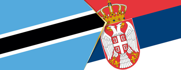 Botswana and Serbia flags, two vector flags.
