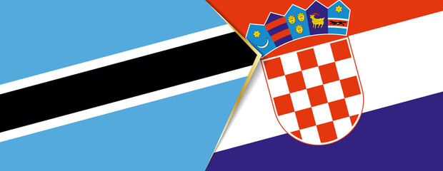 Botswana and Croatia flags, two vector flags.