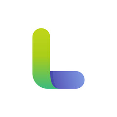 Colorful gradient L letter initial logo.