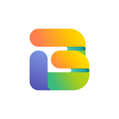 Colorful gradient B letter initial logo.