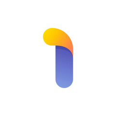 Colorful gradient number one logo.