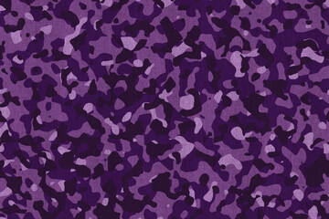 Military camouflage pattern fabric. Background illustration in purple colors.