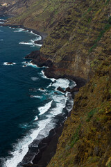 Fototapeta premium Aerial view of the rocky coast be the cliffs, Tenerife