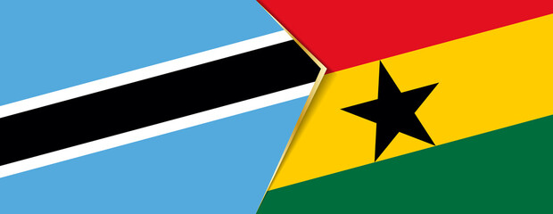 Botswana and Ghana flags, two vector flags.