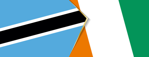 Botswana and Ivory Coast flags, two vector flags.