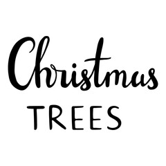 Calligraphic and typographic design element. Hand drawn lettering -Christmas tree