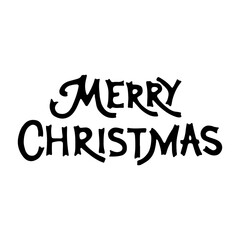 Hand drawn inscription to winter holiday. lettering - Merry Christmas
