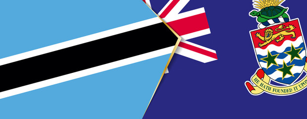 Botswana and Cayman Islands flags, two vector flags.