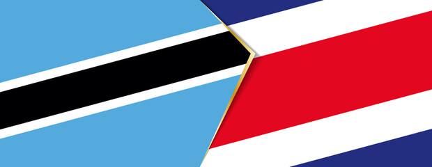 Botswana and Costa Rica flags, two vector flags.