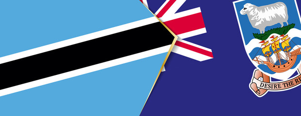 Botswana and Falkland Islands flags, two vector flags.