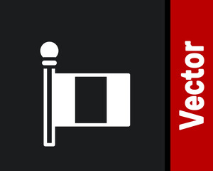 White Flag Italy icon isolated on black background.  Vector.