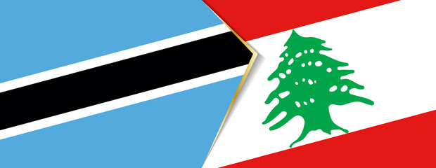Botswana and Lebanon flags, two vector flags.