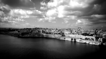 Obraz premium Aerial view over Malta and the city of Valletta - aerial photography