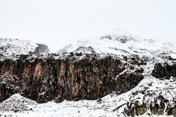 snow covered mountains