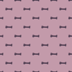 Skeleton seamless pattern with decorative bones ornament. Dog theme. Lilac and purple colors.