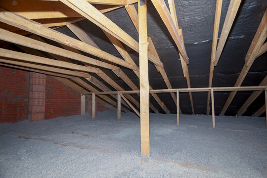 The attic has cellulose insulation. Made from recycled paper