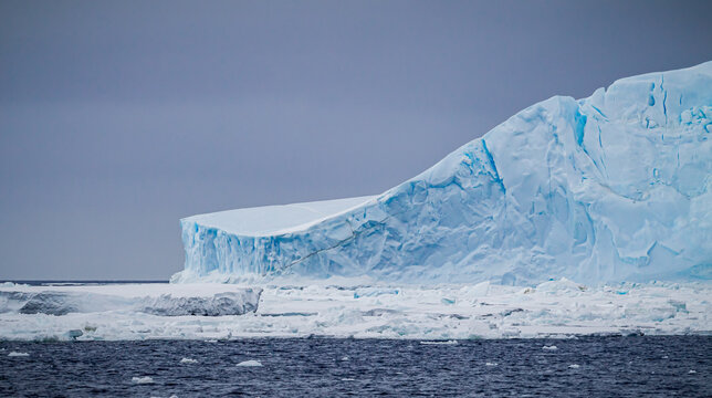Huge ice glacier on the edge of the Weddell Sea