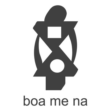 vector icon with african adinkra symbol Boa Me Na Me Mmoa Wo
