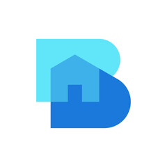 Letter B house logo template