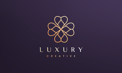 Clover leaf logo concept with minimal and modern style