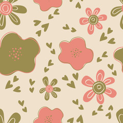 seamless pattern abstract flowers