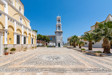 Obraz premium Hondos Center square panoramic view in Kalymnos Island