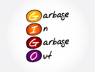 GIGO - Garbage In Garbage Out acronym, technology concept background