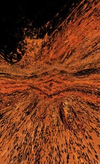 heavy heavy engineering pipe with severe oxidation flack rust particles in shades of deep orange colour