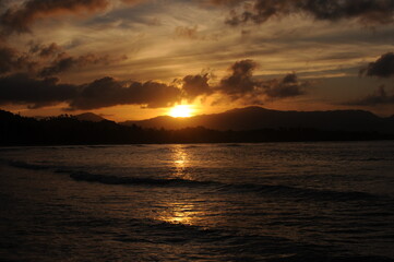 Naklejka premium Beach Sea shore Sunset