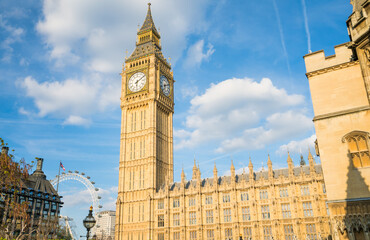 Big Ben clock tower in London. England