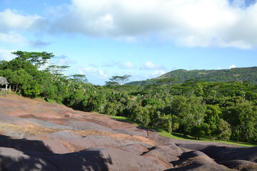 Mauritius, Chamarel, colored sand