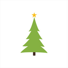 Fototapeta premium Christmas tree icon on white background. EPS10